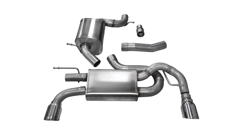 Volkswagen GTI Performance Exhaust - Dual Rear Exit - CORSA Performance - Cat-Back Touring + Pro-Series Tips - Polished - `10-`14